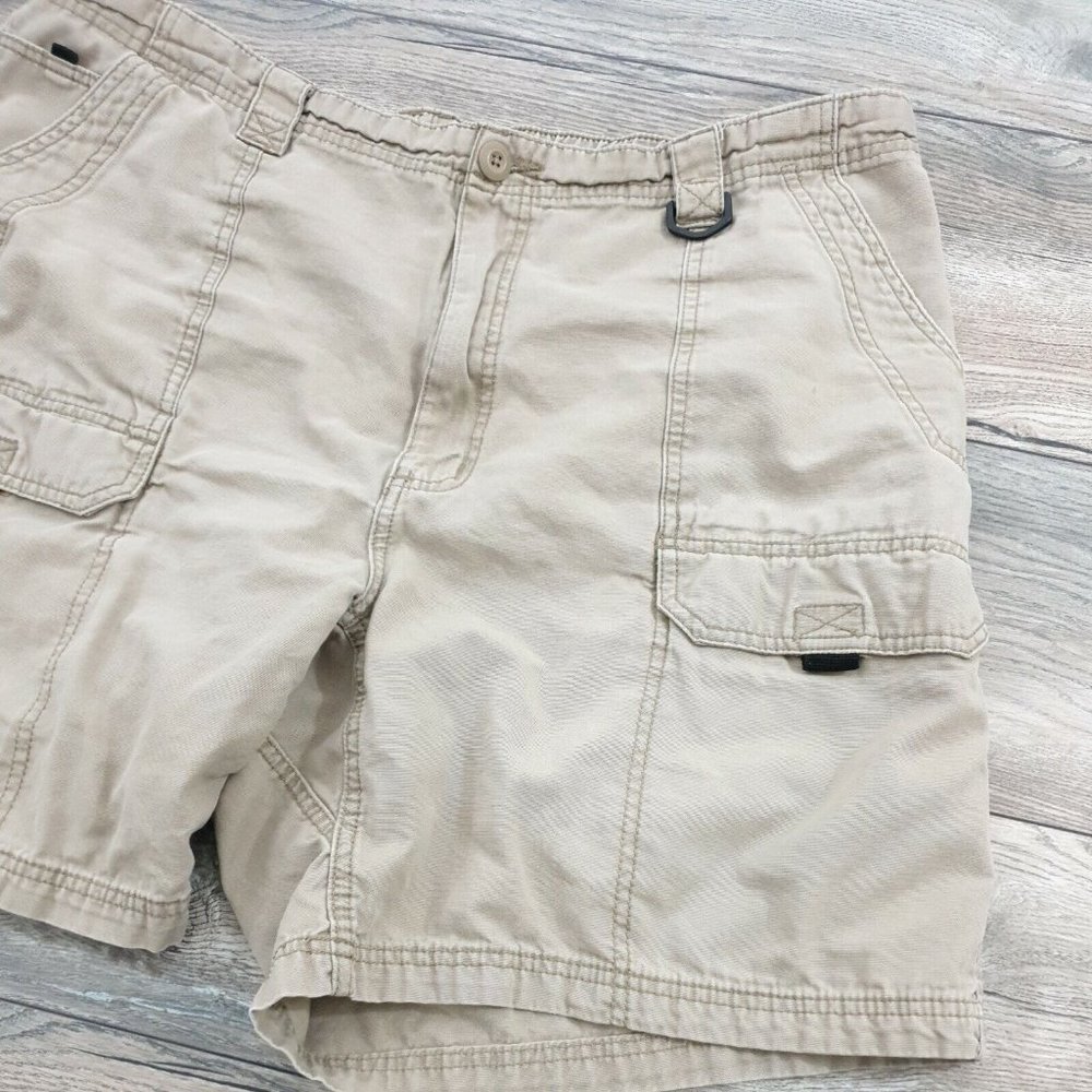 Wrangler Mens Cargo Shorts 40" Waist Beach Washed Beige Hiking Camping Work - Picture 3 of 12